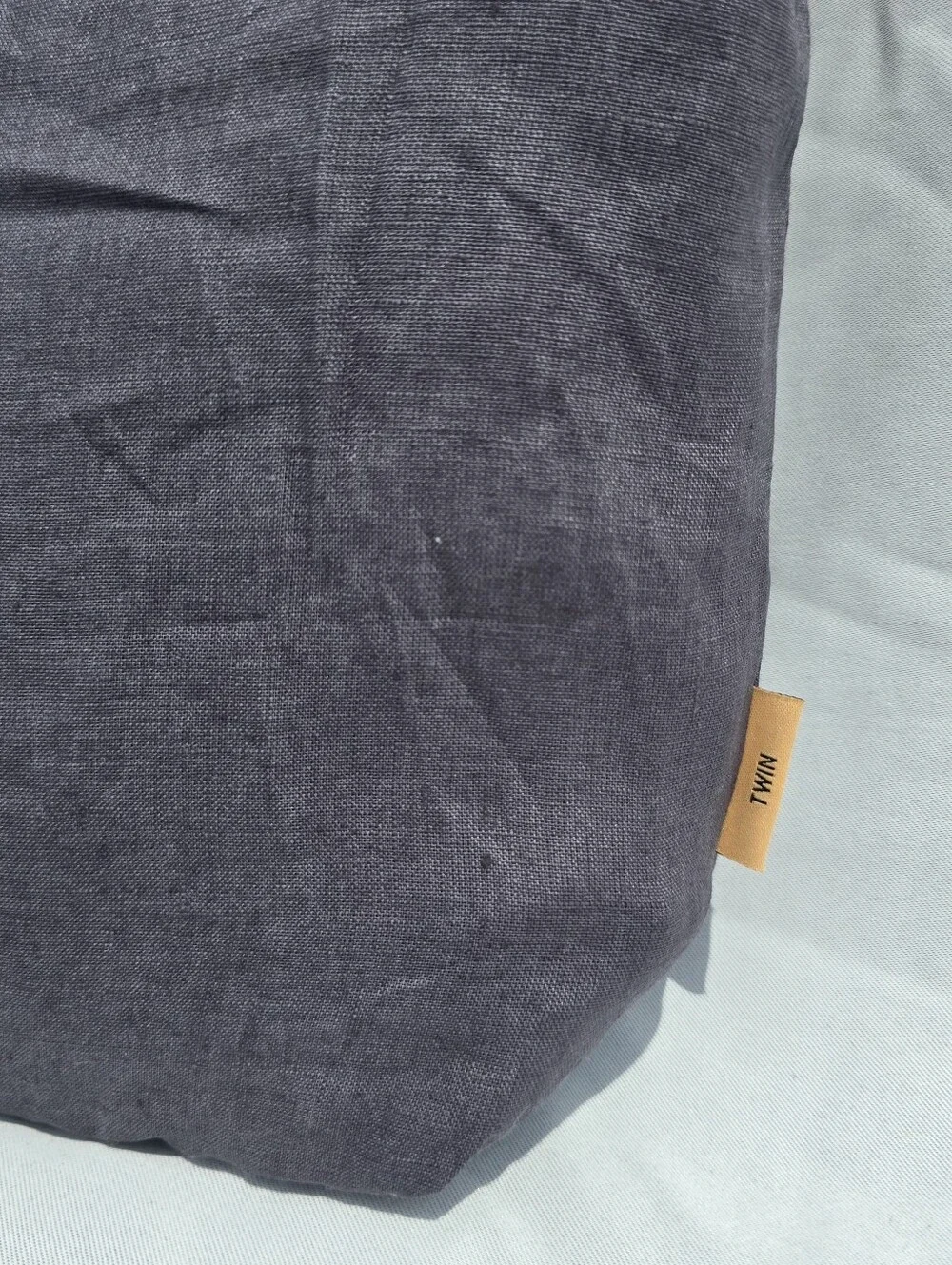 Quince Twin 100% European Linen Charcoal  1 Standard Sham Duvet Cover